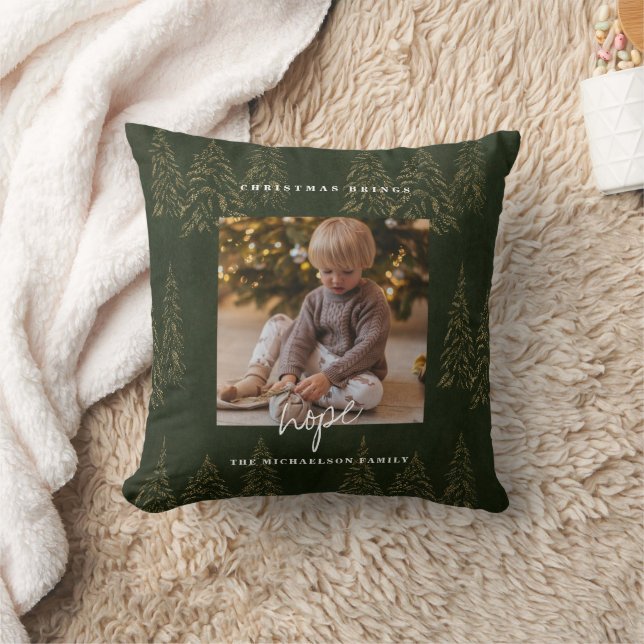 Almofada Floresta de Natal ouro em Árvores (Cobertor)