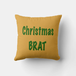Almofada Floresta de Natal Verde Brat em Ouro