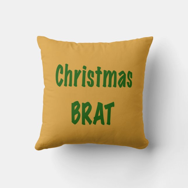 Almofada Floresta de Natal Verde Brat em Ouro (Verso)