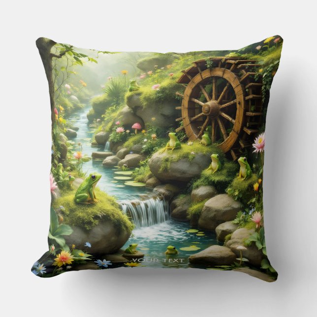 Almofada Floresta de Sapo Fantasy Cute (Frente)