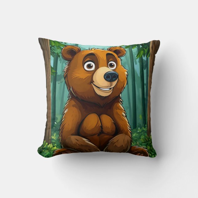 Almofada Floresta de Urso Kawaii Decoração de Presente de M (Frente)