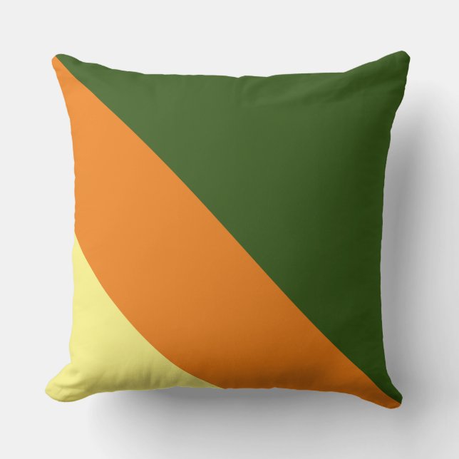 Almofada Floresta de Verão Verde Laranja Amarelo (Frente)