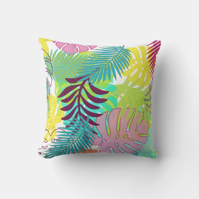Almofada Floresta Tropical PixDezines/monstera/fundo diy (Frente)