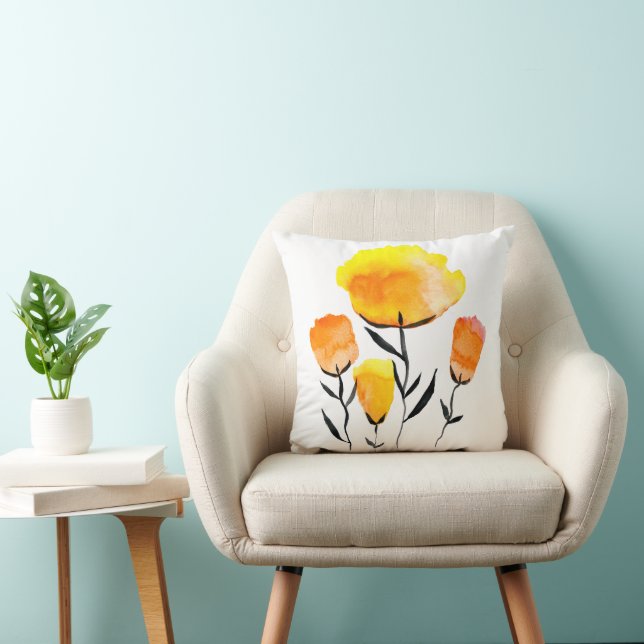 Almofada Florestas cor de laranja e amarelas felizes (Cadeira)