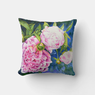 Almofada Flórida de cor branca-rosa-rosa-esbranquiçada