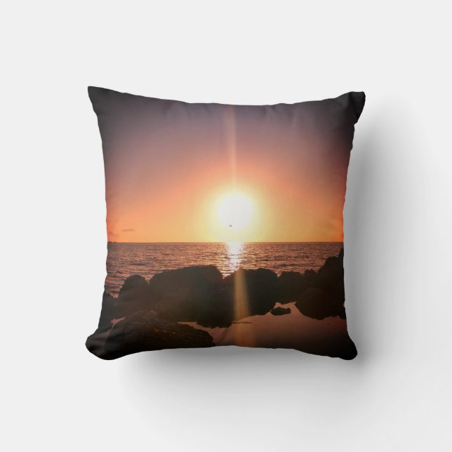 Almofada Flórida Sunset na praia Fotografia Natural (Frente)