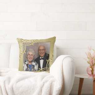 Almofada Flourish Gold Aniversário de 50 Anos de Casamento