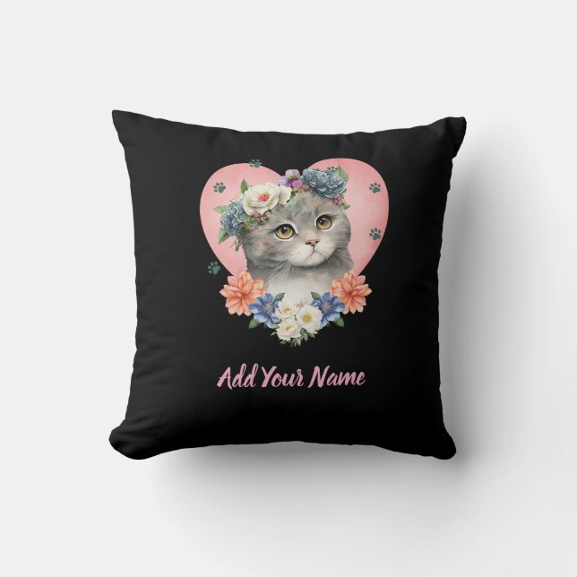 Almofada Flower Cat Tshirt (Frente)