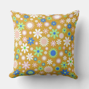 Almofada Flower power Dourado