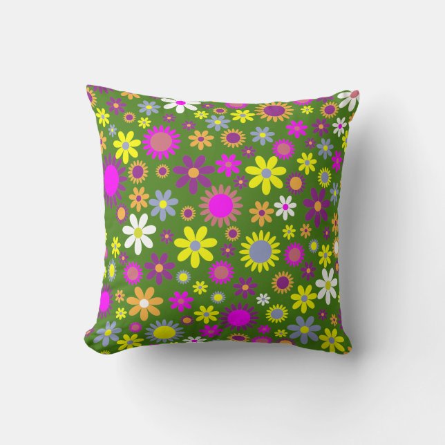 Almofada Flower Power Throw Pillow (Frente)