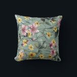 Almofada flowers<br><div class="desc">Wrap yourself in the timeless beauty of a lush summer meadow. This ultra-soft throw pillow features an intricate botanical pattern of hand-painted wildflowers in shades of dusty pink,  golden yellow,  and cool sky blue.</div>