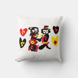 Almofada Flowers and black and red Valentine day