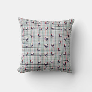 Almofada Fluffy Rooster Espetado Nos Controlos Brancos De T