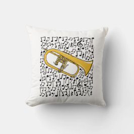 Almofada Flugelhorn Musical Notes Brass Professor de Música