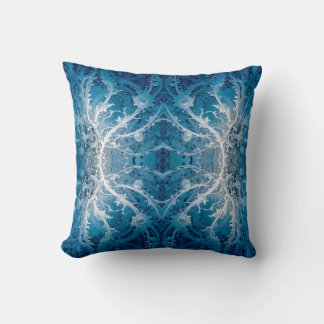 Almofada Fluxo Cósmico Sagrado - Simetria de Prata Azul