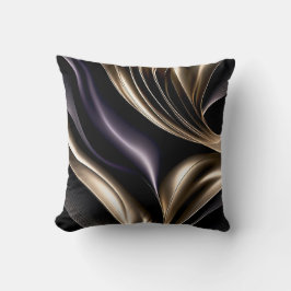 Almofada Fluxo Dourado - Abstrato Luxuoso Preto e Dourado