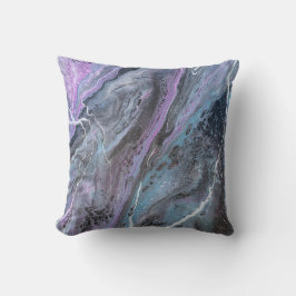 Almofada Fluxo Roxo & Turquesa Abstrato