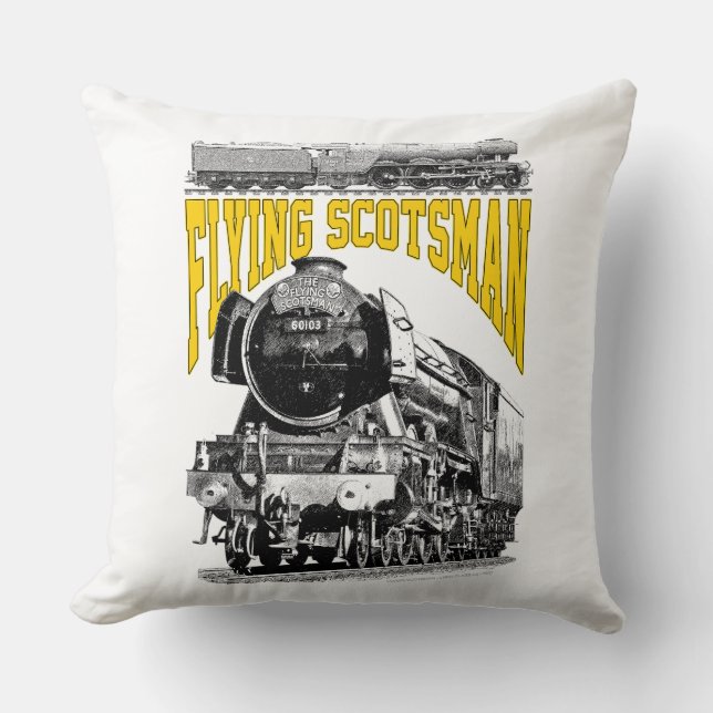 Almofada Flying Scotsman Steam Locomotive. 1923 LNER Train (Frente)