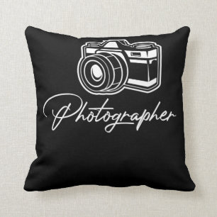 Almofada Foco da câmera com fotógrafo Lente-câmera Fotog