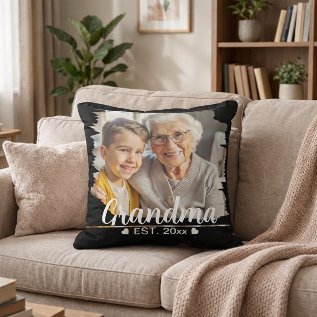 Almofada Fofa Avó Moderna Elegante Foto Personalizada (Criador carregado)