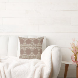 Almofada Fofo Floral Branco Marrom