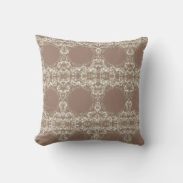 Almofada Fofo Floral Branco Marrom