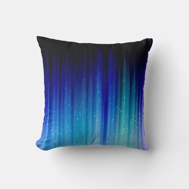 Almofada Fogo frio - teste padrão roxo das raias da cerceta (Frente)