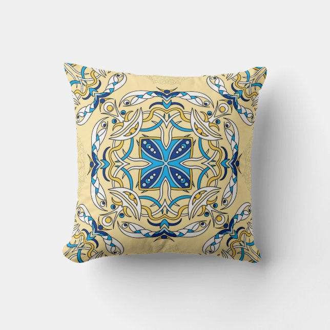 Almofada Folchwork Arabic Floral Textura Vintage (Frente)