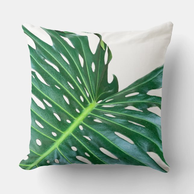 Almofada Folha da floresta tropical úmida Elegante Palm Fol (Frente)