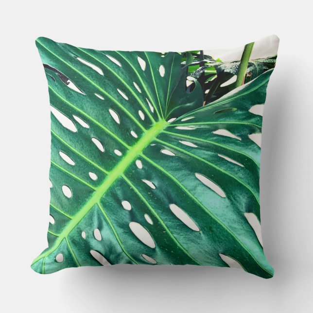 Almofada Folha da floresta tropical úmida Elegante Palm Fol (Frente)