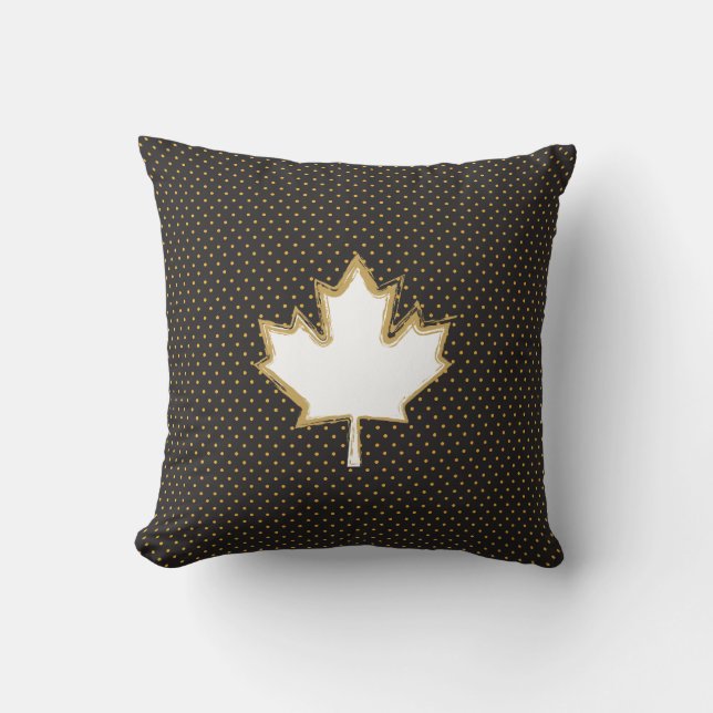 Almofada Folha de bordo canadense no teste padrão de pontos (Frente)