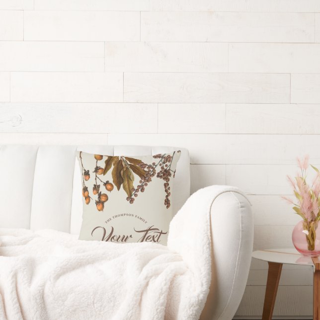 Almofada Folha de Cores de Água de outono deixa texto perso (Sofá)