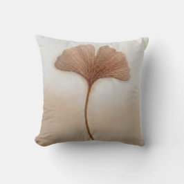 Almofada Folha de Ginkgo Biloba Terracota Minimalista Moder
