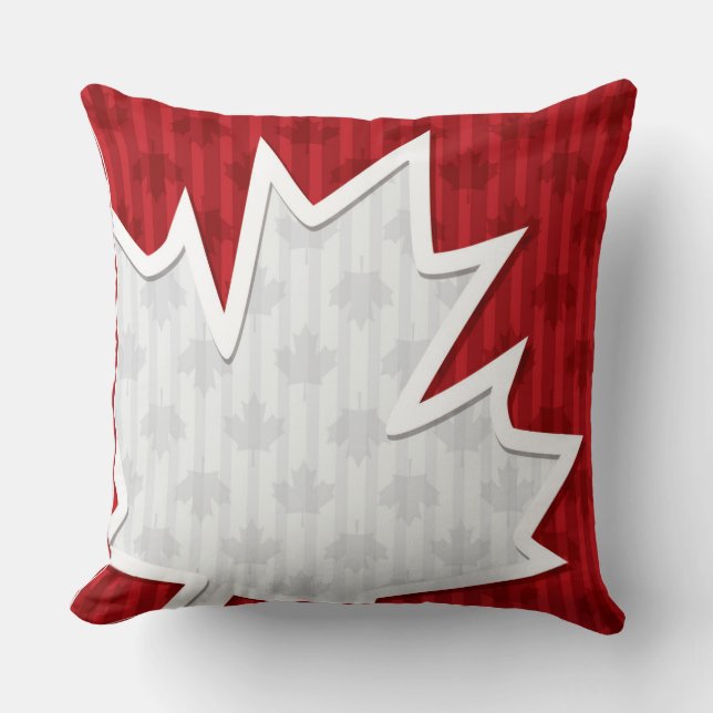 Almofada Folha de Mapeamentos Patriótica no Canadá (Frente)