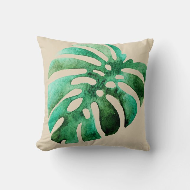 Almofada Folha de Monstera Tropical (Frente)