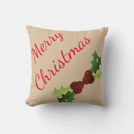 Almofada Folha Decorativa Feliz de Natal