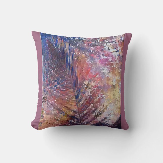 Almofada folha na natureza boho design (Frente)