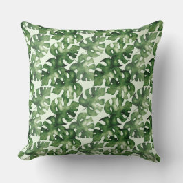 Almofada Folha tropical monstera verde