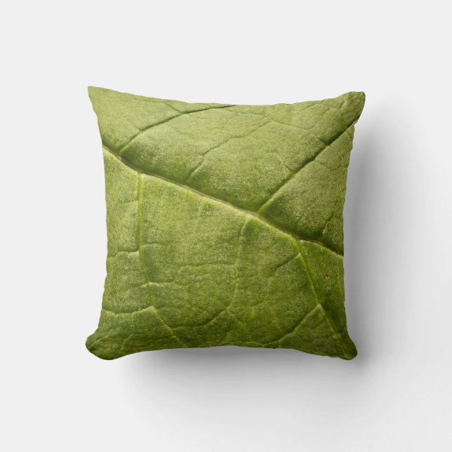 Almofada Folha Verde Orgânica Rhubarb (Frente)