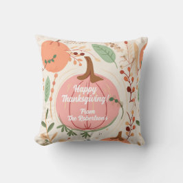 Almofada Folhagem bonito e Pumpkins Rosa Festa de Ação de G