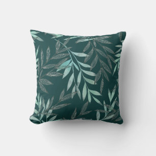Almofada Folhagem de Desenho de Linha de Água Folheia Folha