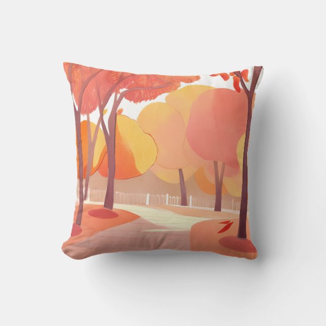 Almofada Folhagem de Folhagem de outono | Abstrato Watercol (Frente)