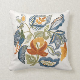 Almofada Folhas bordadas de Jacobean
