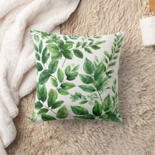 Almofada Folhas Botânicas De Coloração Verde