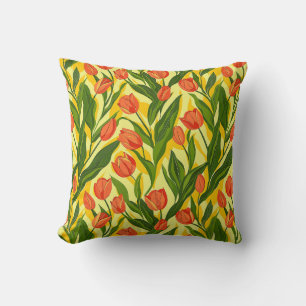 Almofada Folhas Botânicas Padrão Floral Moderno de Primaver