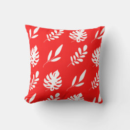 Almofada Folhas brancas vermelhas