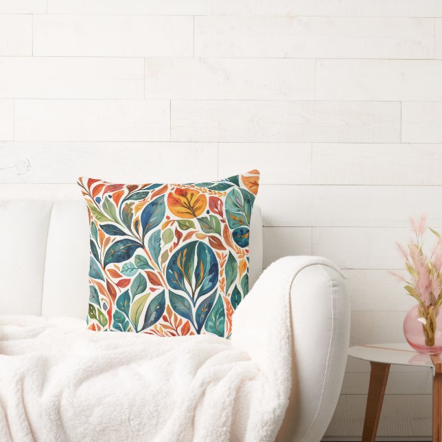 Almofada Folhas Brilhantes de Abstrato de cor (Sofá)