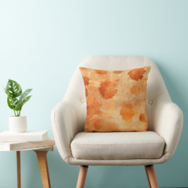 Almofada Folhas Castanho-Laranja Vibrantes