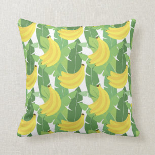 Almofada Folhas da banana e teste padrão da fruta