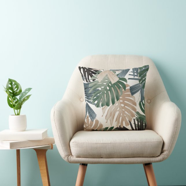 Almofada Folhas da Selva Tropical Monstera 3 (Cadeira)